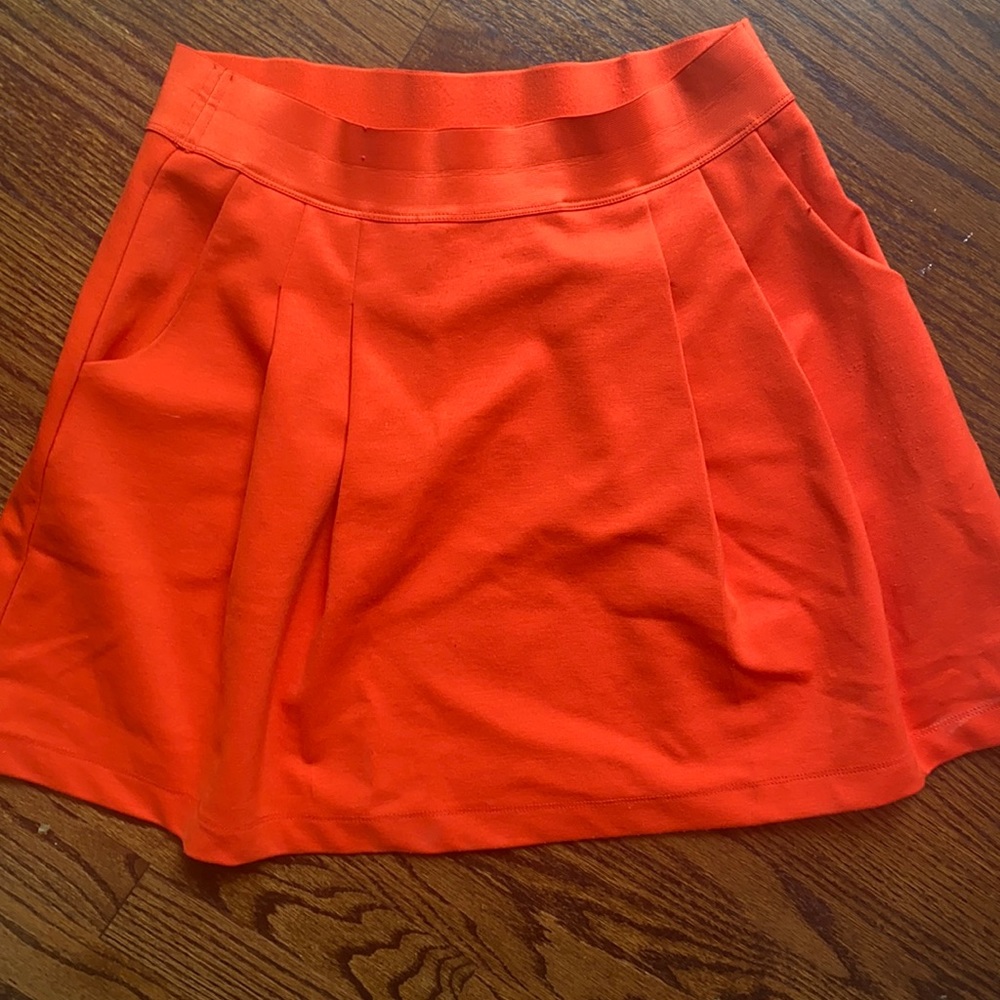 Punchy Orange/Red pleated Gap Skirt